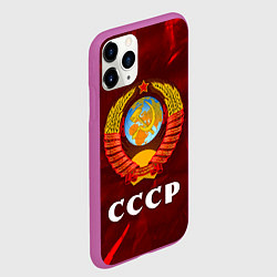 Чехол iPhone 11 Pro матовый СССР USSR, цвет: 3D-фиолетовый — фото 2