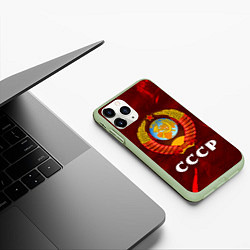 Чехол iPhone 11 Pro матовый СССР USSR, цвет: 3D-салатовый — фото 2