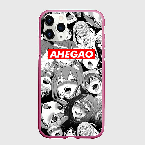 Чехол iPhone 11 Pro матовый AHEGAO АХЕГАО / 3D-Малиновый – фото 1