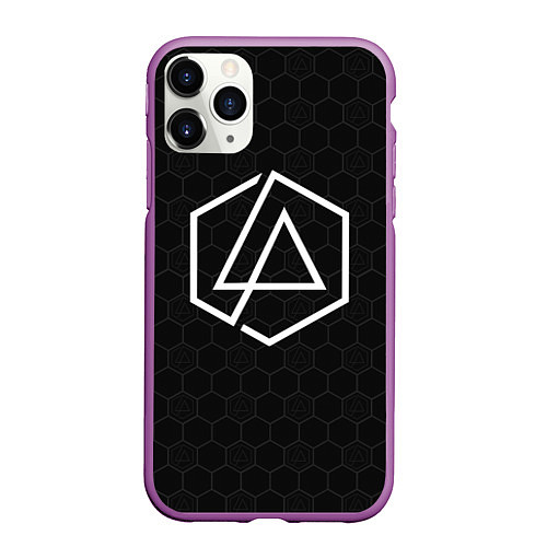 Чехол iPhone 11 Pro матовый LINKIN PARK / 3D-Фиолетовый – фото 1