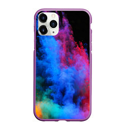 Чехол iPhone 11 Pro матовый КРАСКИ, цвет: 3D-фиолетовый