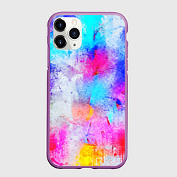 Чехол iPhone 11 Pro матовый НЕОНОВЫЕ ПОТЕРТОСТИ, цвет: 3D-фиолетовый
