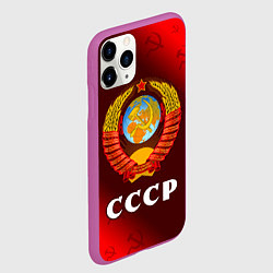 Чехол iPhone 11 Pro матовый СССР USSR, цвет: 3D-фиолетовый — фото 2