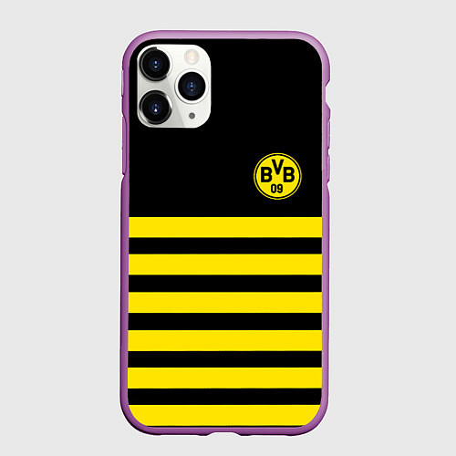Чехол iPhone 11 Pro матовый BORUSSIA / 3D-Фиолетовый – фото 1