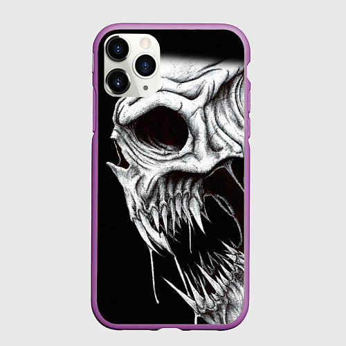 Чехол iPhone 11 Pro матовый Череп Z / 3D-Фиолетовый – фото 1