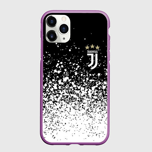 Чехол iPhone 11 Pro матовый JUVENTUS / 3D-Фиолетовый – фото 1