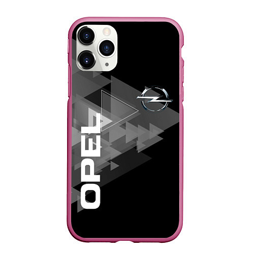 Чехол iPhone 11 Pro матовый OPEL / 3D-Малиновый – фото 1