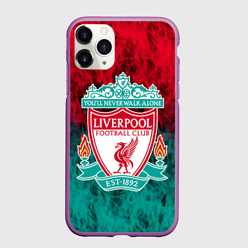 Чехол iPhone 11 Pro матовый LIVERPOOL / 3D-Фиолетовый – фото 1