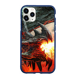 Чехол iPhone 11 Pro матовый Дракон Z, цвет: 3D-тёмно-синий