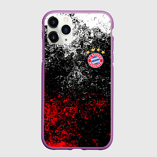 Чехол iPhone 11 Pro матовый BAYERN MUNCHEN / 3D-Фиолетовый – фото 1