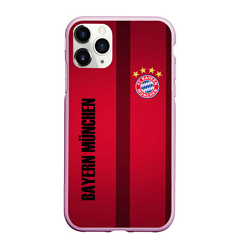 Чехол iPhone 11 Pro матовый BAYERN MUNCHEN / 3D-Розовый – фото 1