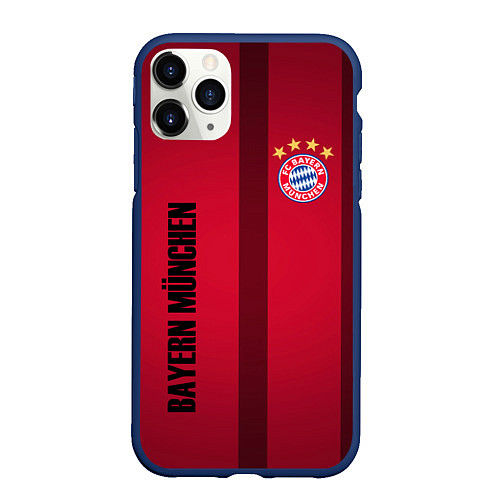 Чехол iPhone 11 Pro матовый BAYERN MUNCHEN / 3D-Тёмно-синий – фото 1