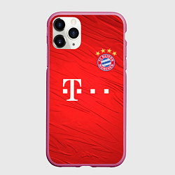 Чехол iPhone 11 Pro матовый BAYERN MUNCHEN, цвет: 3D-малиновый