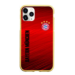 Чехол iPhone 11 Pro матовый BAYERN MUNCHEN, цвет: 3D-желтый