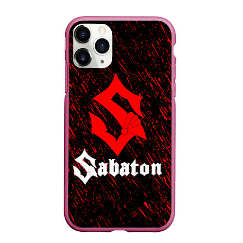 Чехол iPhone 11 Pro матовый Sabaton / 3D-Малиновый – фото 1