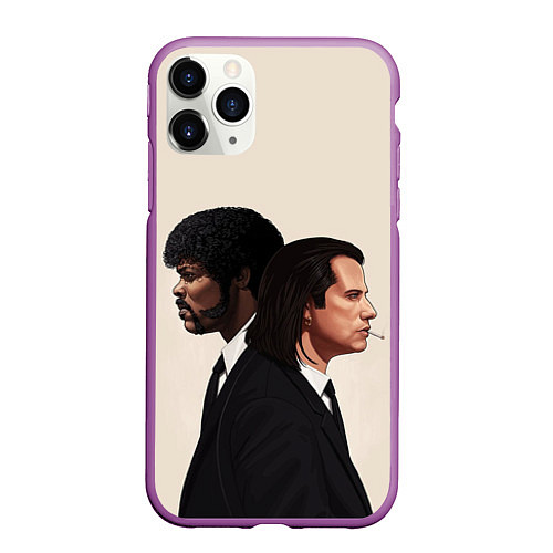 Чехол iPhone 11 Pro матовый Криминальное чтиво / 3D-Фиолетовый – фото 1