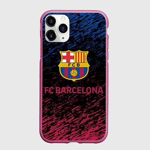 Чехол iPhone 11 Pro матовый BARSELONA / 3D-Малиновый – фото 1
