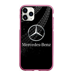 Чехол iPhone 11 Pro матовый MERCEDES, цвет: 3D-малиновый