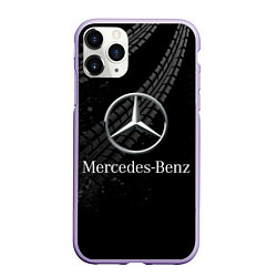 Чехол iPhone 11 Pro матовый MERCEDES, цвет: 3D-светло-сиреневый