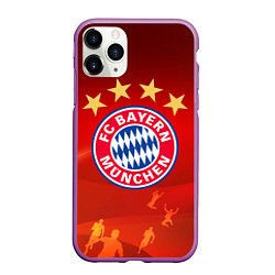 Чехол iPhone 11 Pro матовый BAYERN MUNCHEN, цвет: 3D-фиолетовый