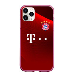 Чехол iPhone 11 Pro матовый BAYERN MUNCHEN, цвет: 3D-малиновый