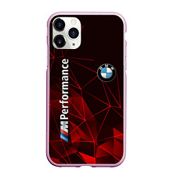 Чехол iPhone 11 Pro матовый BMW, цвет: 3D-розовый