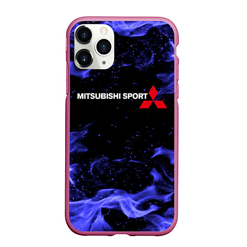 Чехол iPhone 11 Pro матовый MITSUBISHI / 3D-Малиновый – фото 1