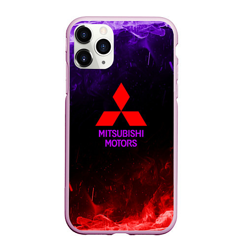 Чехол iPhone 11 Pro матовый Mitsubishi / 3D-Розовый – фото 1