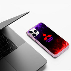 Чехол iPhone 11 Pro матовый Mitsubishi, цвет: 3D-розовый — фото 2