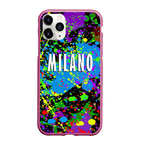 Чехол iPhone 11 Pro матовый Milano - abstraction - Italy / 3D-Малиновый – фото 1