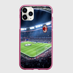 Чехол iPhone 11 Pro матовый FC MILAN, цвет: 3D-малиновый