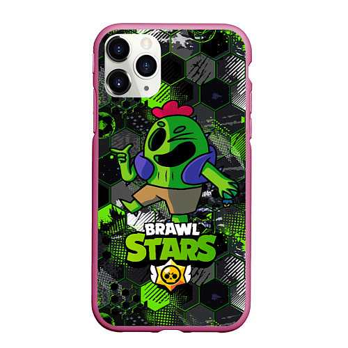 Чехол iPhone 11 Pro матовый Спайк brawl stars Spike / 3D-Малиновый – фото 1