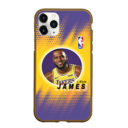 Чехол iPhone 11 Pro матовый LeBron James, цвет: 3D-коричневый