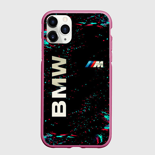 Чехол iPhone 11 Pro матовый BMW / 3D-Малиновый – фото 1