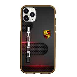 Чехол iPhone 11 Pro матовый PORSCHE, цвет: 3D-коричневый