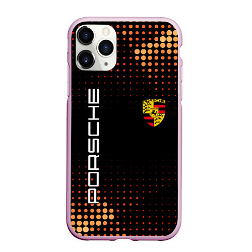 Чехол iPhone 11 Pro матовый PORSCHE / 3D-Розовый – фото 1