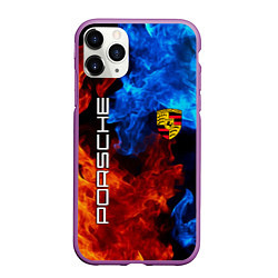 Чехол iPhone 11 Pro матовый PORSCHE, цвет: 3D-фиолетовый