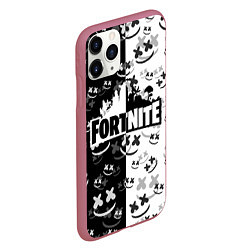 Чехол iPhone 11 Pro матовый FORTNITE MARSHMELLO, цвет: 3D-малиновый — фото 2