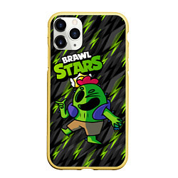 Чехол iPhone 11 Pro матовый Спайк brawl stars Spike, цвет: 3D-желтый