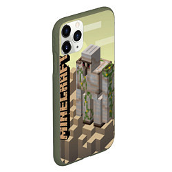 Чехол iPhone 11 Pro матовый Minecraft, цвет: 3D-темно-зеленый — фото 2