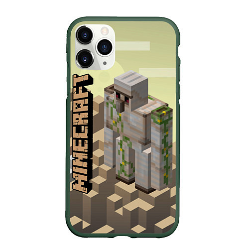 Чехол iPhone 11 Pro матовый Minecraft / 3D-Темно-зеленый – фото 1