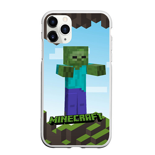 Чехол iPhone 11 Pro матовый Minecraft / 3D-Белый – фото 1