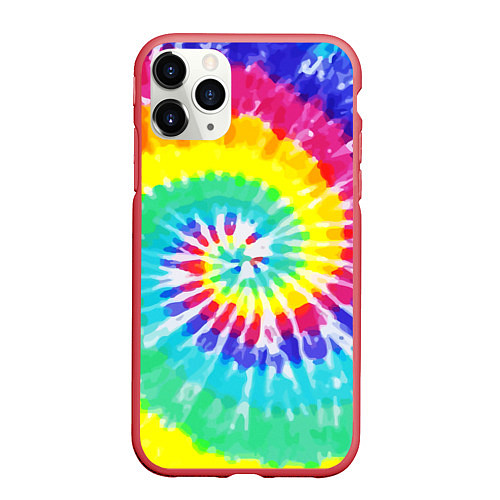 Чехол iPhone 11 Pro матовый TIE-DYE СТЕНА / 3D-Красный – фото 1