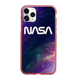 Чехол iPhone 11 Pro матовый NASA НАСА, цвет: 3D-красный