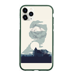 Чехол iPhone 11 Pro матовый Настоящий детектив, цвет: 3D-темно-зеленый