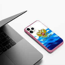 Чехол iPhone 11 Pro матовый РОССИЯ, цвет: 3D-малиновый — фото 2