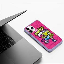 Чехол iPhone 11 Pro матовый Зомби диета граффити, цвет: 3D-светло-сиреневый — фото 2