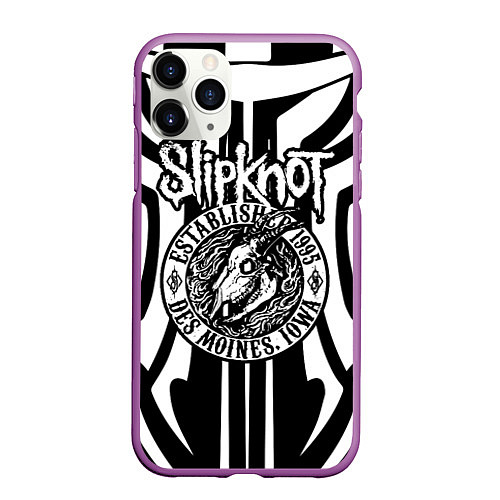 Чехол iPhone 11 Pro матовый Slipknot / 3D-Фиолетовый – фото 1