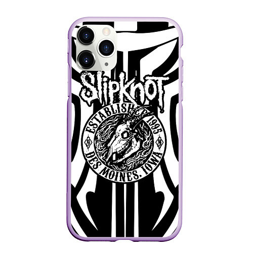 Чехол iPhone 11 Pro матовый Slipknot / 3D-Сиреневый – фото 1