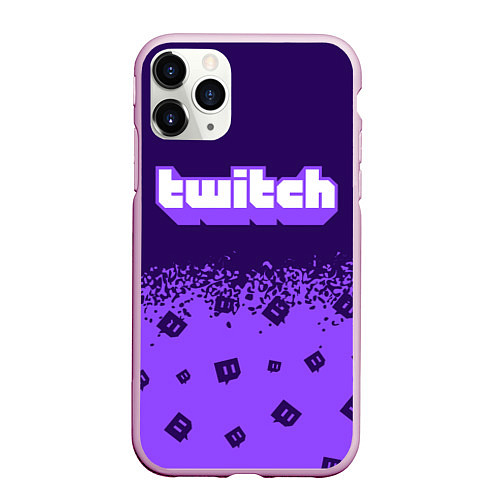 Чехол iPhone 11 Pro матовый TWITCH ТВИЧ / 3D-Розовый – фото 1